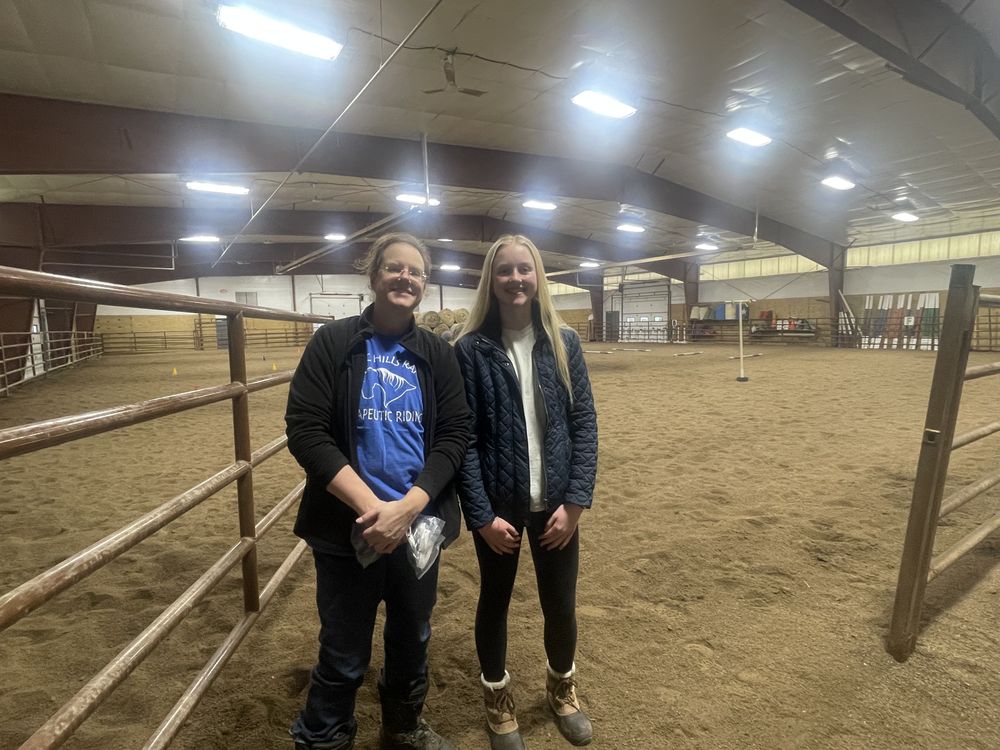 Nora visiting Majestic Hills Ranch arena