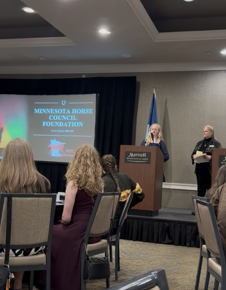 Nora speaking at the Minnesota Horse Council Foundation banquet